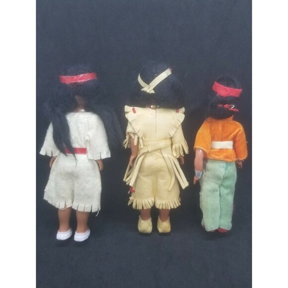 Carlson Dolls Native American Girls Boy Hard Plastic Sleeping Eyes Needs Repair - Picture 5 of 8